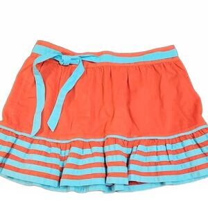 Marc Jacobs Vintage Coral and Turquoise Mini Skirt 8 Striped Accent, Lined